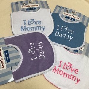 🔥SALE♦️NWT 4 Embroidered Baby Bibs